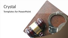  Presentation with criminal justice - Beautiful slide deck featuring criminal justice system - handcuffs and judge gavel backdrop and a white colored foreground