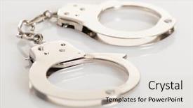  Presentation with floral border over white - Presentation theme featuring criminal justice technology - close-up of handcuffs isolated background and a lemonade colored foreground