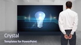  Presentation with rear view of bodyguard - Presentation theme featuring ice fishing on frozen lake background and a  colored foreground.