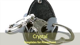  Presentation with case - Colorful slide deck enhanced with criminal justice technology - handcuffs with case isolated backdrop and a violet colored foreground