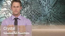  Presentation with criminal justice - Slides having criminal justice technology - handsome businessman wearing handcuffs background and a coral colored foreground