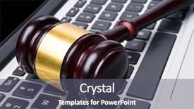  Presentation with judge - Audience pleasing PPT layouts consisting of criminal justice technology - judge hammer on keyboard backdrop and a  colored foreground