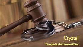  Presentation with mallet - Amazing presentation theme having criminallaw - gavel mallet of justice concept backdrop and a tawny brown colored foreground