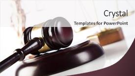  Presentation with gavel - Cool new presentation theme with criminallaw - wooden gavel backdrop and a white colored foreground