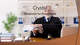  Presentation with lawyer - Slide deck featuring criminal penalties - aged lawyer working background and a lemonade colored foreground