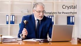  Presentation with law enforcement police dispatcher working - Cool new theme with criminal penalties - aged lawyer working backdrop and a lemonade colored foreground