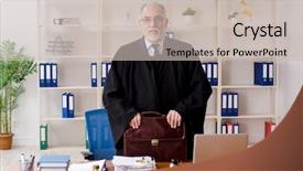  Presentation with law enforcement police dispatcher working - Audience pleasing slide deck consisting of criminal penalties - aged lawyer working backdrop and a soft green colored foreground