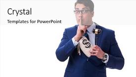  Presentation with criminal money - Amazing slide deck having criminal penalties - lawyer with a gavel backdrop and a white colored foreground