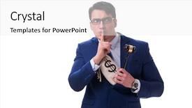  Presentation with criminal money - Cool new PPT theme with criminal penalties - lawyer with a gavel backdrop and a white colored foreground