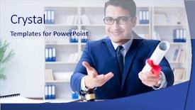  Presentation with legal - Slide deck enhanced with criminal penalties - laywer with diploma roll background and a sky blue colored foreground