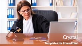  Presentation with anatomy female reproductive organ - PPT layouts having criminal penalties - middle-aged female doctor working background and a coral colored foreground
