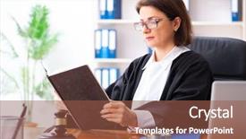  Presentation with middle ages portrait - Audience pleasing slide deck consisting of criminal penalties - middle-aged female doctor working backdrop and a tawny brown colored foreground