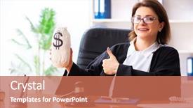  Presentation with aged - Audience pleasing presentation theme consisting of criminal penalties - middle-aged female doctor working backdrop and a coral colored foreground