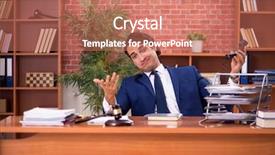  Presentation with law enforcement police dispatcher working - Beautiful PPT theme featuring criminal penalties - young handsome lawyer working backdrop and a coral colored foreground
