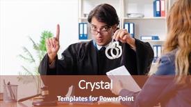  Presentation with lawyer - Presentation theme with criminal penalties - young woman visiting male lawyer background and a  colored foreground