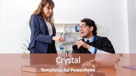  Presentation with lawyer - Colorful slide set enhanced with criminal penalties - young woman visiting male lawyer backdrop and a coral colored foreground