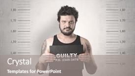  Presentation with criminal profiling - Presentation design with criminal profiling - caught guilty man with id background and a  colored foreground