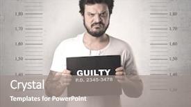  Presentation with criminal profiling - Beautiful presentation design featuring criminal profiling - caught guilty man with id backdrop and a gray colored foreground