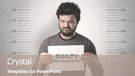  Presentation with criminal profiling - PPT layouts with criminal profiling - caught guilty man with id background and a gray colored foreground