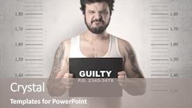  Presentation with recognition word on signs - Colorful slide deck enhanced with criminal profiling - caught guilty man with id backdrop and a gray colored foreground