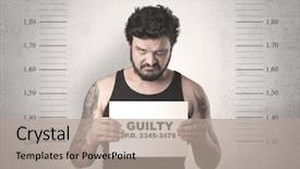  Presentation with stop bullying signs - Cool new PPT theme with criminal profiling - caught guilty man with id backdrop and a  colored foreground