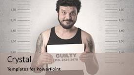  Presentation with stop bullying signs - Slide set enhanced with criminal profiling - caught guilty man with id background and a  colored foreground