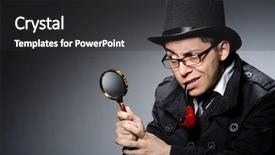  Presentation with detective - Slide deck having criminal profiling - funny detective with pipe background and a dark gray colored foreground