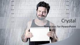  Presentation with gangster - Presentation theme consisting of criminal profiling - gangster with rainy lowering background background and a light gray colored foreground