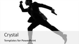  Presentation with criminal profiling - PPT layouts featuring criminal profiling - one caucasian business man running background and a light gray colored foreground