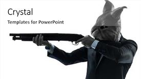  Presentation with hunting - PPT theme enhanced with criminal profiling - one caucasian man rabbit mask background and a white colored foreground