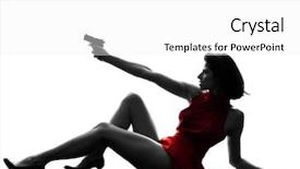  Presentation with sexy - Presentation theme having criminal profiling - one sexy caucasian woman holding background and a white colored foreground