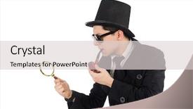  Presentation with criminal profiling - PPT theme featuring criminal profiling - young detective with pipe background and a light gray colored foreground