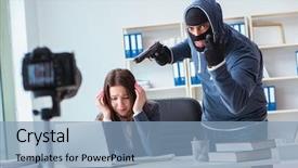  Presentation with recording - Amazing theme having criminal recording message for ransom backdrop and a  colored foreground