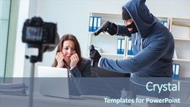  Presentation with recording - Colorful PPT theme enhanced with criminal recording message for ransom backdrop and a  colored foreground