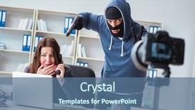  Presentation with recording - Presentation with criminal recording message for ransom background and a ocean colored foreground