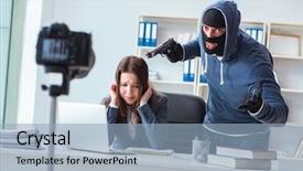  Presentation with recording - PPT layouts having criminal recording message for ransom background and a light blue colored foreground