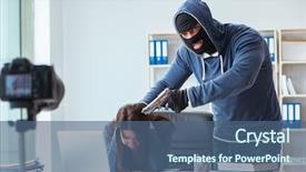  Presentation with juvenile criminal justice - Colorful slide deck enhanced with criminal recording message for ransom backdrop and a  colored foreground