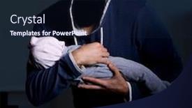  Presentation with human - PPT theme featuring criminal-stealing-baby-in-human background and a wine colored foreground