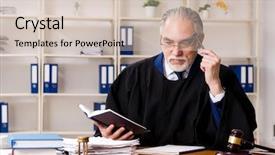  Presentation with lawyer - Presentation theme enhanced with criminal thinking - aged lawyer working background and a soft green colored foreground