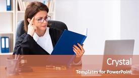  Presentation with aged - Colorful slide deck enhanced with criminal thinking - middle-aged female doctor working backdrop and a coral colored foreground