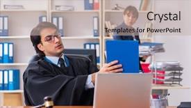  Presentation with two paths - Colorful slide set enhanced with criminal thinking - two lawyers working backdrop and a  colored foreground