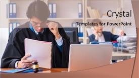  Presentation with two roads - Audience pleasing PPT theme consisting of criminal thinking - two lawyers working backdrop and a  colored foreground