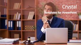  Presentation with lawyer - Theme featuring criminal thinking - young handsome lawyer working background and a coral colored foreground