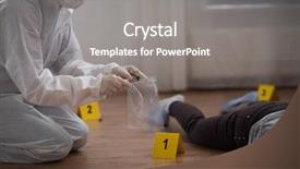  Presentation with forensic - Presentation design consisting of criminalistics - investigation forensic examination and people background and a gray colored foreground