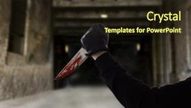  Presentation with murder blood - Audience pleasing PPT theme consisting of criminality - crime scene murder and killing backdrop and a wine colored foreground