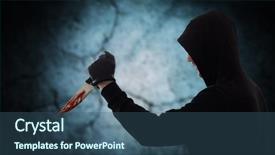  Presentation with murder blood - PPT theme enhanced with criminality - crime scene murder and killing background and a ocean colored foreground