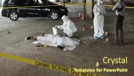 Presentation with crime scene - Slides having criminological-expert-in-coveralls-mask background and a tawny brown colored foreground