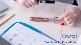  Presentation with crime - Presentation having criminologist police chemist looking background and a sky blue colored foreground