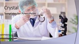  Presentation with crime - PPT theme enhanced with criminologist police chemist looking background and a  colored foreground