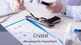  Presentation with crime - Presentation design consisting of criminologist police chemist looking background and a sky blue colored foreground